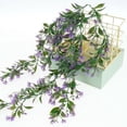 thumbnail image 6 of Girlsshop 2X Artificial Ivy Flower Vine Garland Hanging Home Garden Trailing Basket Plant,purple, 6 of 9