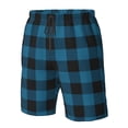 thumbnail image 4 of Fotbe Blue Black Plaid Trajes de Baño Estampados para Hombre, Shorts de Verano de Secado Rápido, Ropa de Playa, Bañadores-XX-Large, 4 of 6