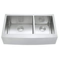 thumbnail image 2 of Zuhne Deep Double Basin Farmhouse Sink with 33 Inch Curved Apron Front, 2 of 9