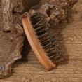thumbnail image 3 of Walnut Wood Boar Bristle Beard Comb Beard Care Styling Hair Comb, 3 of 9