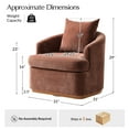 thumbnail image 2 of Tina's Home Modern Minimalist Chenille Fabric Swivel Accent Chair with Curved Backrest Rust, 2 of 6