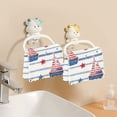 thumbnail image 6 of 6 Pieces of Kitchen Towels Ultra Soft Absorbent Quick Drying Dish Cloths 11×11inch Striped Coastal Adventure Print, 6 of 9