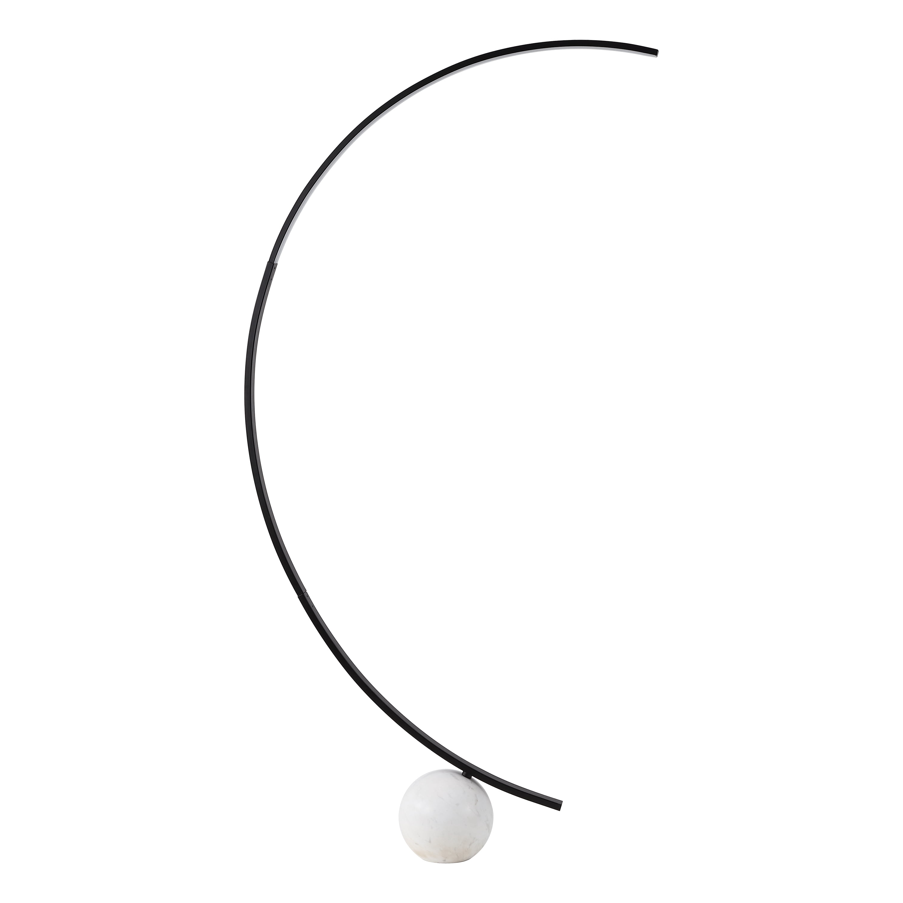 Safavieh Couture Krysandra Powder Coating Black and Gray Marble Base Floor Lamp