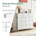 thumbnail image 5 of SLOK 9 Drawer Fabric Dresser, Bedroom Closet Organizer Storage Cabinet for Hallway/Entryway, White, 5 of 9