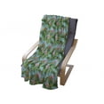 thumbnail image 3 of Tropical Soft Flannel Fleece Throw Blanket, Formation of Flamingos and Hawaiian Plants and Flowers, Cozy Plush for Indoor and Outdoor Use, 70" x 90", Pale Sky Blue Fern Green, by Ambesonne, 3 of 5