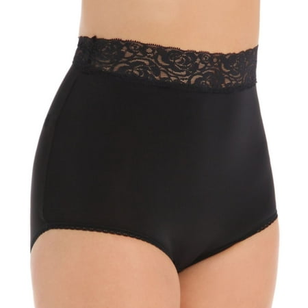 

Women s Teri 313 Grace Lace Trim Microfiber Brief Panty (Black 8)