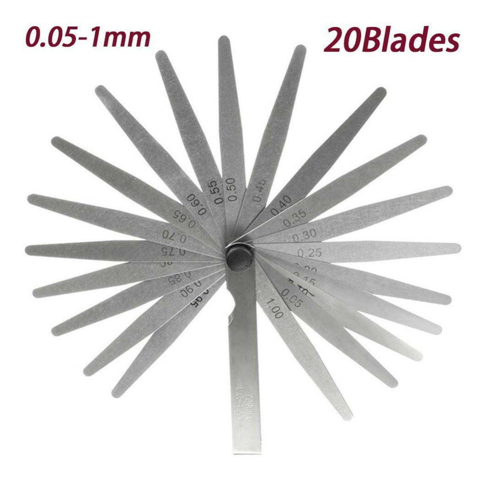 Feeler Gauges 17 Blades 0.02-1.00MM Metric Feeler Gauge Foldable Thickness Gap Metric Filler Feeler Gauges For Measurements Tool ,Easy to Use