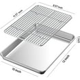 thumbnail image 2 of Toaster Oven Pan with Rack Set, Size 12 x 9.7 x 1 Inch, Stainless Steel Baking Pan Oven Tray and Grid Rack for Cooking / Roasting / Cooling, Oven & Dishwasher Safe, Non-toxic & Durable, 2 of 7