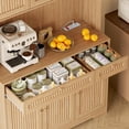 thumbnail image 7 of FANRAL 70” Tall Pantry Cabinet with Charging Station & LED Light,Wide Fluted Kitchen Hutch with Microwave Stand,Drawers & Adjustable Shelves for Dining Room Kitchen,Natural Oak Pantry Cabinet, 7 of 7