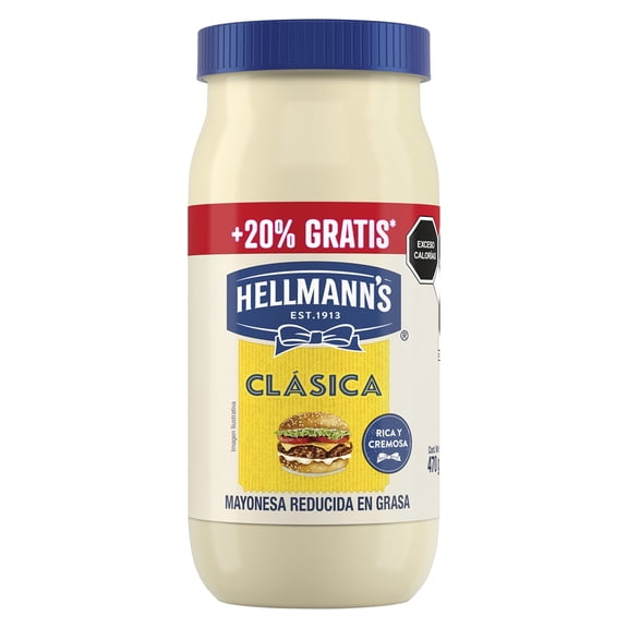 Mayonesa Hellmann's clásica reducida en grasa 470 g