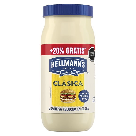 Mayonesa Hellmann's clásica reducida en grasa 470 g