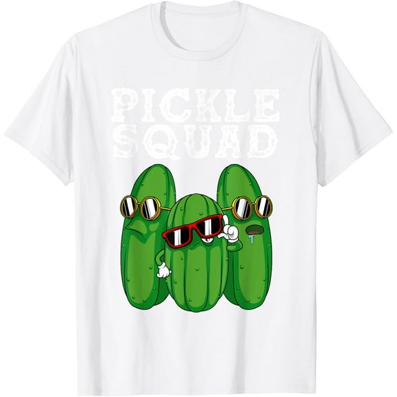 Funny Pickle Squad Novelty Gift Men Kids Big Dill Gang Lover T-ShirtMen's and women's pure cotton short-sleeved shirts