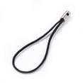 thumbnail image 4 of 1000pc Mobile Phone Strap Colorful DIY Cell Phone Straps Nylon Cord Loop with Alloy Ends Black 50~60mm, 4 of 4