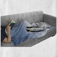 thumbnail image 5 of Sea Animals Soft Flannel Fleece Throw Blanket, 2 Pairs of Penguins Facing Each Other at South Sunny Antarctica, Cozy Plush for Indoor and Outdoor Use, 50" x 70", Purple Grey Black White, by Ambesonne, 5 of 5