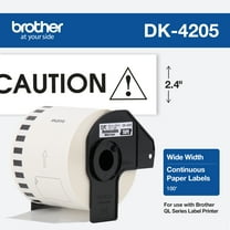 Brother Genuine DK-4205 Removable Continuous Length White Paper Labels for Brother QL Label Printers, 2.4 in x 100 ft (62 mm x 30.4 m), DK4205
