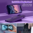 thumbnail image 3 of CASEFIV for iPhone 11 Case,with Magnetic Invisible Stand [Military Drop Protection] [Compatible with MagSafe] Shockproof Slim Translucent Anti-Slip with 2 Screen Protector+2 Lens Protector,Purple, 3 of 8