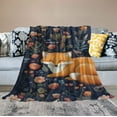 thumbnail image 2 of Nawypu  Fox Throw Blanket - Soft, Fuzzy &amp; Warm -  Flannel Blankets for Travel, Office - Dark Blue Cute Throws Gift for Girls, Boys, 2 of 6