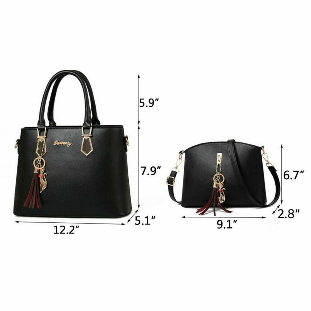 ‌2-Piece Women's Handbags - Faux Leather Messenger & Tote Set Blue