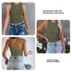 thumbnail image 5 of Camiseta sin mangas para mujer, cuello redondo, tejido, espalda abierta, chaleco sin espalda para uso de verano, 5 of 6