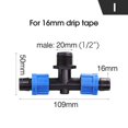 thumbnail image 1 of 16mm High-quality Garden Hose Waterstop Barb Connector Irrigation Drip Emitter Hose Lock Tee Elbow Equal Coupling Adapters100pcs He Qiyong unisex, 1 of 2