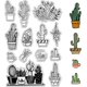 thumbnail image 1 of Sellos transparentes de silicona reutilizables con fondo de cactus y flores para sellos postales, 1 of 9