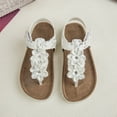 thumbnail image 2 of Toddler Girls Casual Open Toe Floral Slip On Cork Lightweight Beach Sandals Flip Flops Clothes Shoes Size 3.5-4T, 2 of 5