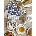 thumbnail image 4 of Navy Blue Pine Leaves Kitchen Dish Towels for Drying Dishes Set of 3, Abstract Art Geometric Gray Plaid Waffle Weave Microfiber Hand Tea Bathroom Towels Quick Dry & Absorbent Towel 15.7x23.6, 4 of 7