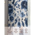 thumbnail image 6 of Navy Blue Botanical Peony Sheer Curtains 63 Inch Length 2 Panels Set, Vintage Floral Blossom Voile Window Treatment Rod Pocket Curtains Sheers Drapes for Bedroom/Living Room/Kitchen 52x"63"x2, 6 of 7