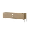 thumbnail image 2 of Burke 70"W White and Oak Wood 2-Door TV Stand, 2 of 5