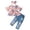 Red, variant on Povozer Independence Day Clothes Kids 250 Anniversary Toddler Girls 4th Of July Outfits USA Flag Five Sleeve Shirt Digital Printed Denim Long Pants Set Independence Day Clothes Size 9-12 Months,Red