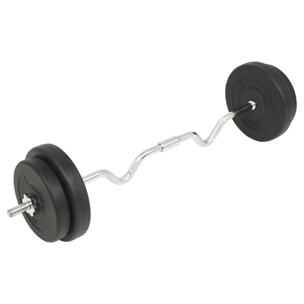 Pemberly Row Versatile 66.1lbs Barbell Set in Black - Star Locks Included