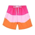 thumbnail image 5 of Odeerbi Family Matching Swimsuits Kids Boys Swim Trunks Quick Dry Board Shorts Summer Swimming Shorts Elastic Waist Beach Shorts Parent-child Printed Beachwear Pink, 5 of 6