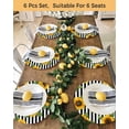 thumbnail image 4 of 15 Inch Round Placemats Set of 4, Yellow Sunflowers Non Slip Heat Insulation PP Table Mats, Spring Floral Black Stripes Farmhouse Washable Place Mats for Kitchen Dining Party Table Decor, 4 of 7