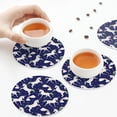 thumbnail image 4 of Leather Coasters with Heat-resistant for Drinks, Cartoon Cute Rainbow White Horse -标题2 Round Shape, 4 of 5