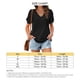 thumbnail image 5 of Camiseta de manga soplada para mujer, blusa de manga corta con cuello en V, informal, holgada, de Color puro, para citas, 5 of 5