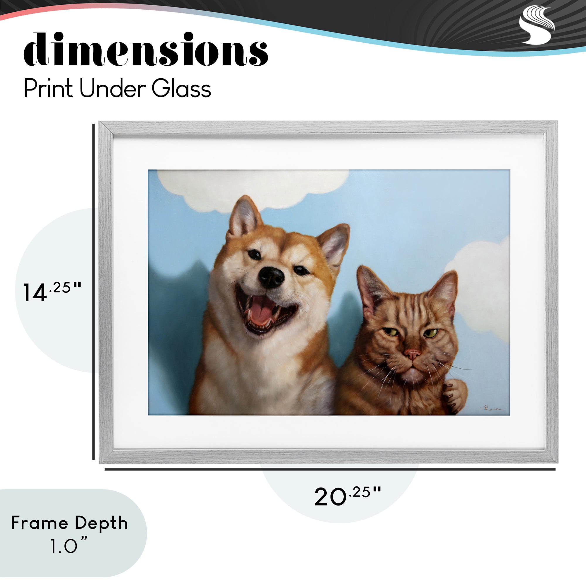 Stupell Industries Adopted Brother Dog & Cat Gray Framed Print Under Glass, design by Lucia Heffernan