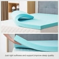 thumbnail image 4 of 4" 4 inch King Size Gel Infused Memory Foam Mattress Topper-Flat Design Bed Mattress Topper for Side, Back, Stomach Sleepers-CertiPUR-US Certified/Blue, 4 of 8