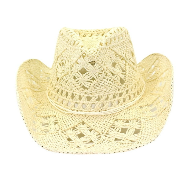 ¡Rebaja! Fdelink Fashion Lady - Gorra informal plegable, ancha, de paja para el sol, para mujer y hombre (beige)