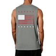 thumbnail image 4 of Domuza Men's Independence Day Shirts American Flag Graphics Casual Crew-Neck Sleeveless T Shirts 2026 New Fashion Comfortable Loose Fit Tops Gray 2XL, 4 of 4