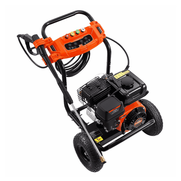Gas Pressure Washer 3500 PSI 2.6 GPM - 5 Nozzle Kit - for Driveways, Cars, Fences - High Performance Fuel Engine