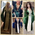 thumbnail image 7 of Renaissance Dress for Women, Medieval Lace Up Maxi Gown, Cosplay Costume for Halloween and Ren Faire, 7 of 7