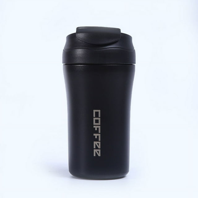 Termo creativo de doble capa de acero inoxidable 304, taza de café fría con aislamiento comercial, taza doble para beber con pajita