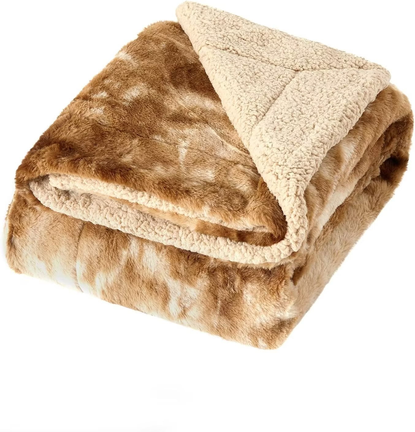 HOMERRY Sherpa Fleece Throw Blanket, Tiedye Shaggy DoubleSided Throw