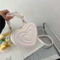thumbnail image 5 of Bolso de hombro con forma de corazón de amor a la moda, bolsos pequeños, bolsos cruzados de diseñador para mujer, bolso con asa de calidad de cuero Pu sólido, 5 of 5