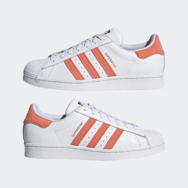 Adi - das Superstar "Corduroy" White/Orange Sneakers H00207 Men's Shoe Size 8.5