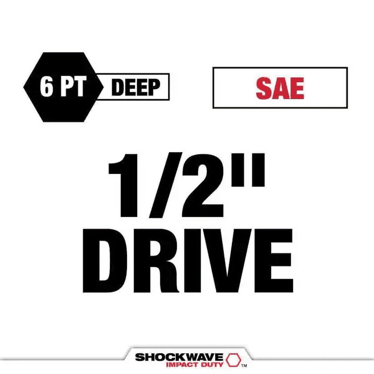 Milwaukee Tool SHOCKWAVE Impact Duty  1/2"Drive 9/16" Deep 6 Point Socket