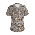 thumbnail image 2 of Uemuo Zebra Printed Women's Classic V-Neck T-Shirt - Soft, Breathable, Moisture-Wicking, Perfect for Casual, Office, Travel, and Everyday Wear-3X-Large, 2 of 5