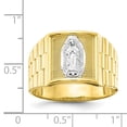 thumbnail image 2 of 10K Rhodium Plated Yellow Gold & Rhodium Men's Our Lady of Guadalupe Ring, 2 of 2