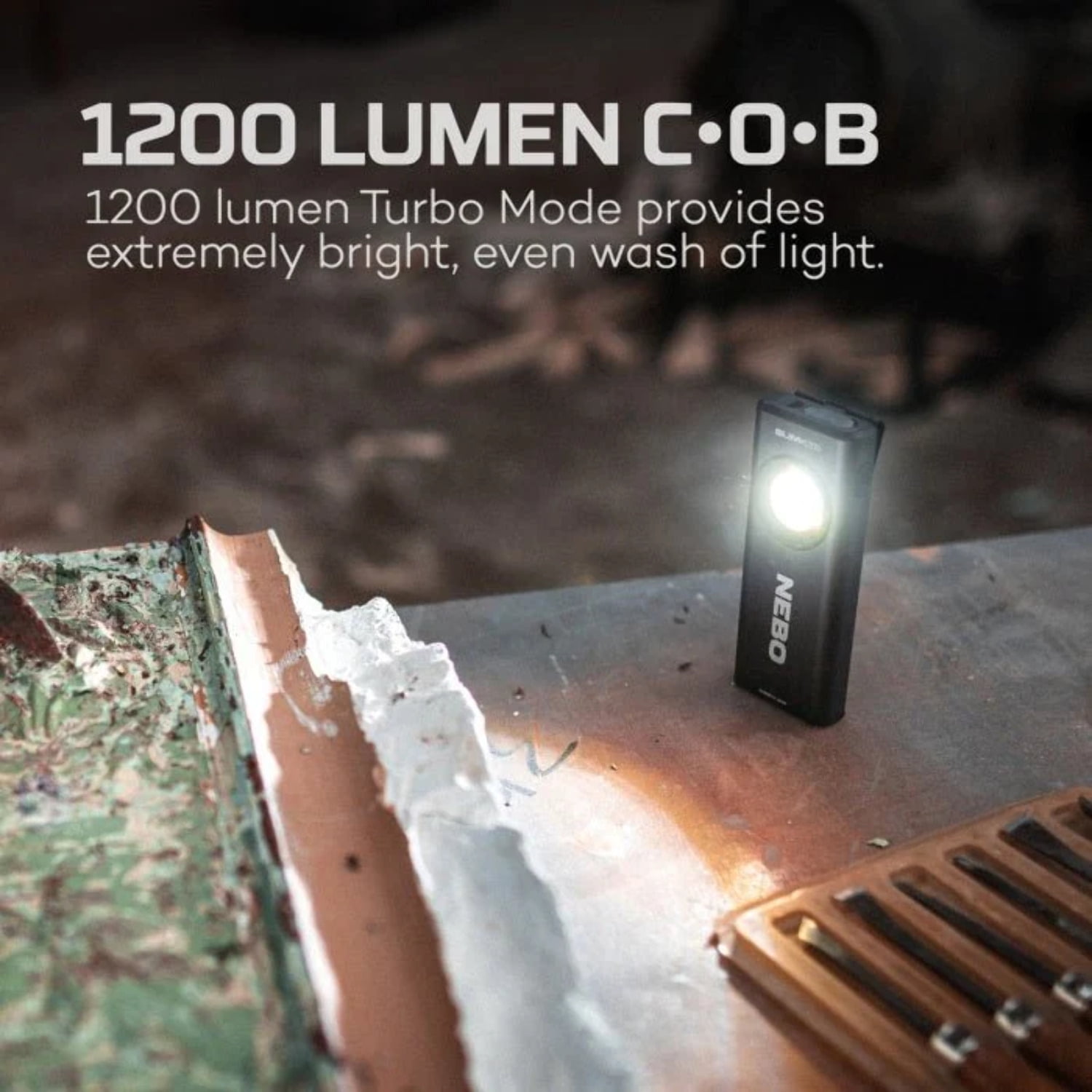 NEBO Slim+ 1200 Lumen LED Rechargeable Pocket Light with Laser Pointer and Power Bank