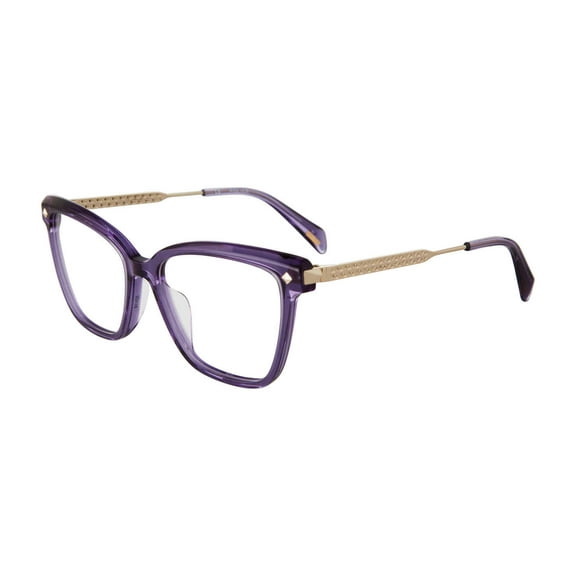 Police VPLG28 06SC Women's Shiny Transparent Purple Eyeglasses